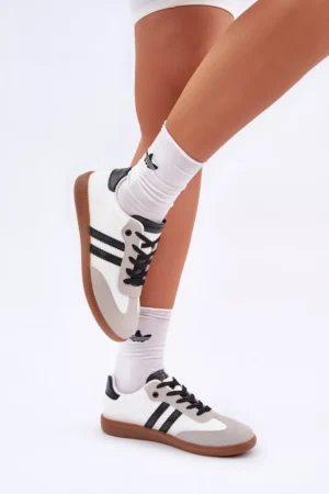 Zemu profila sieviešu sporta kurpes, melnā un baltā krāsā, Loredis