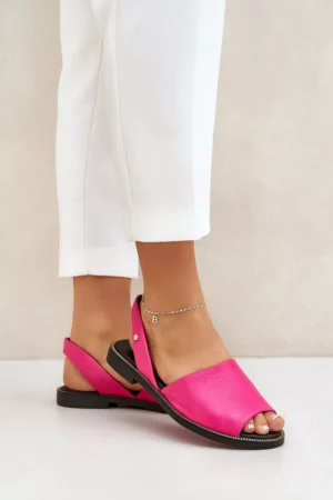 Ādas slip-on sandales fuksijas krāsā Zazoo 40327