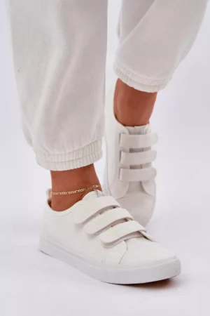 Jauniešu zemu Velcro sporta kurpes, baltas, Dilan