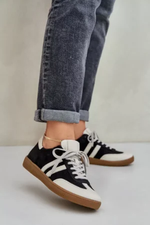 Zazoo N1068 ādas zemu apavu sievietēm, melnā krāsā