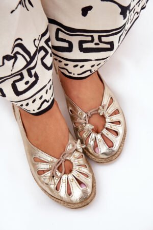 Plakanas baleta kurpes no dabīgās ādas Zazoo 10179 Zelta