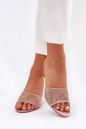 Rotātas stiletto sandales Champagne Ennoriel