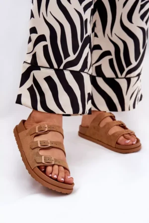 Sieviešu sandales ar siksnām un sprādzēm Camel Uliri