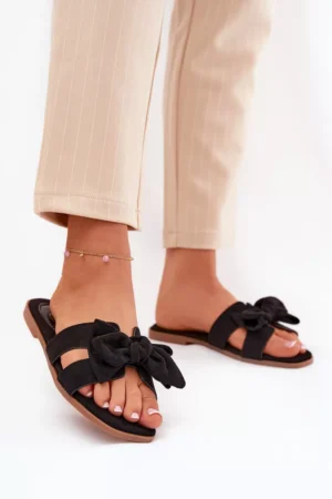 Plakanas sieviešu čības ar lenti, melnas Tobin