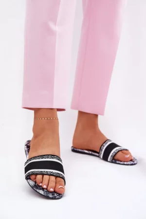 Rakstainas sieviešu čības, melnas Leysi