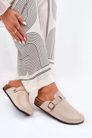 Sieviešu platforma kurpes ar sprādzi smilškrāsas Selio