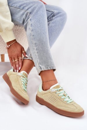 Zamšādas sporta kurpes Sieviešu sporta kurpes D.Franklin Lime DFSH387005