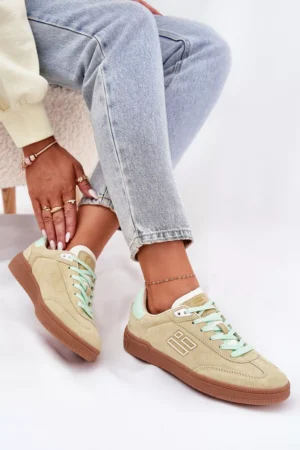 Zamšādas sporta kurpes Sieviešu sporta kurpes D.Franklin Lime DFSH387005