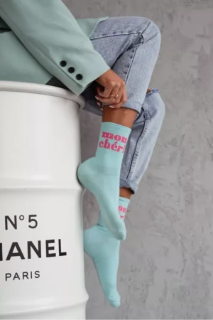 Sieviešu zeķes Mon Chéri kokvilna zilas