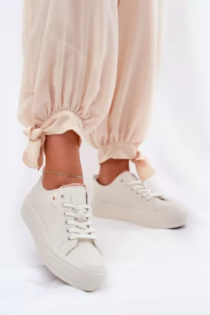 Sieviešu sporta kurpes no ekoloģiskās ādas Big Star RR274A297 Gaiši smilškrāsas