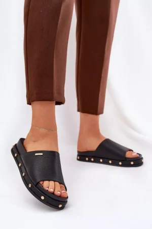 Sieviešu platforma sandales ar kniedēm Big Star RR274214 Melna