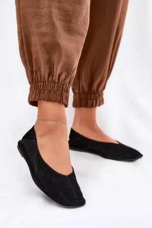 Zamšādas sieviešu balerīnas Big Star RR274080 Melna