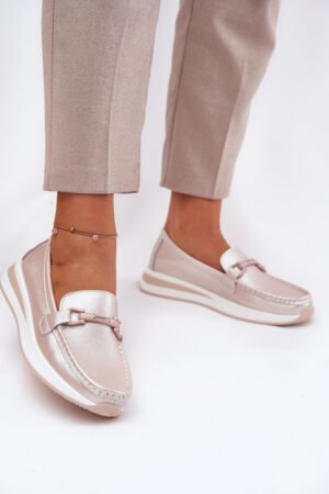 Sieviešu ādas mokasīni S.Barski GR51-598 Pērļu rozā