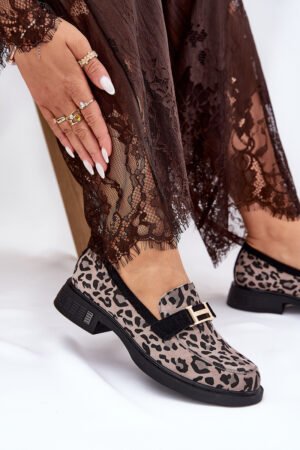 Ādas lakādas mokasīni Leopard Vinceza 66790 Melna