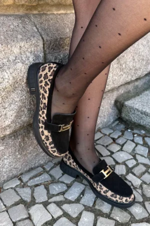 Zamšādas sieviešu mokasīni Panther Black Vinceza 66791