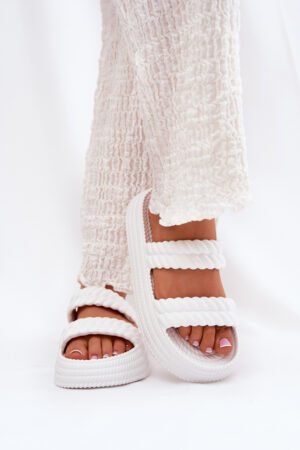 Vieglas sieviešu platformas sandales no putuplasta S.Barski ZK51-001 Balts