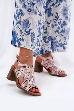 Sieviešu sandales ar izgriezumu uz papēža, daudzkrāsainas Tosine