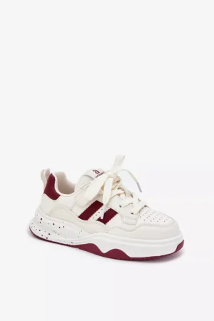 Bērnu sporta kurpes uz platformas, smilškrāsas-sarkanas Grellio