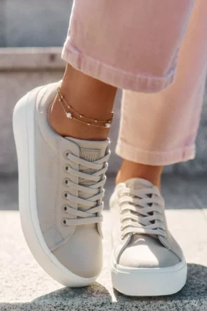 Sieviešu auduma sporta kurpes uz platformas Big Star RR274465 smilškrāsas