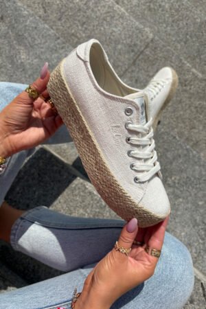 Sieviešu platforma sporta kurpes ar pītiem Lee Cooper LCW-25-02-3284 gaiši smilškrāsas