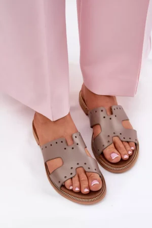 Zazoo 40326 Sieviešu sandales ar dekoratīviem izgriezumiem tumši smilškrāsā