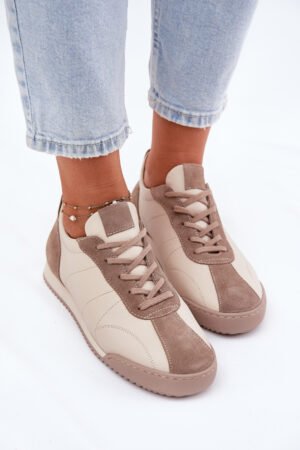 Sieviešu ādas sporta apavi, smilškrāsas Laura Messi 2935