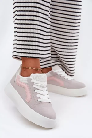 Sieviešu platforma sporta kurpes pelēkā krāsā Tellnira