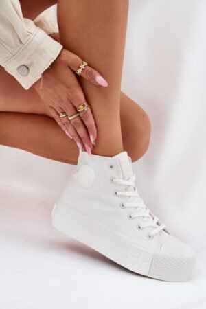 Sieviešu platforma sporta kurpes Big Star RR274743 Balta