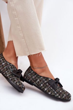 Ādas baleta kurpes ar lenti Laura Messi 2921 Melna