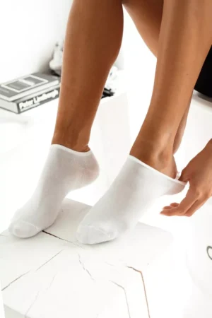 Sieviešu potītes zeķes Smooth ULTRA THIN White