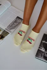 Sieviešu potītes zeķes CHERRIES Dzeltenas