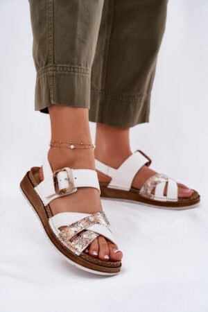 Sieviešu sandales ar sprādzi Inblu GS000056 Balta