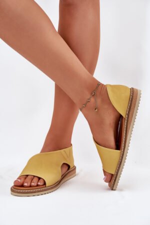 Ādas sieviešu sandales Artiker 46C1015 Dzeltenas