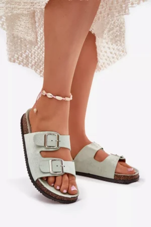 Sieviešu mules ar sprādzēm Mint Oliena