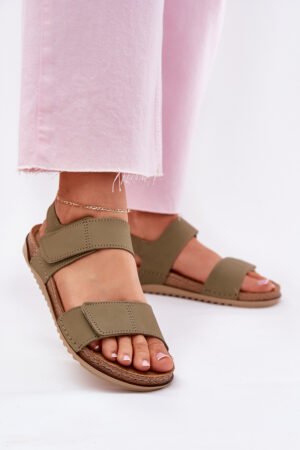 Ādas sieviešu sandales Inblu AA0001KU Zaļas