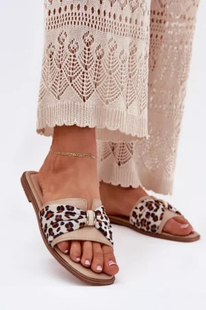 Sieviešu plakanas papēžu sandales ar lenti, smilškrāsas Avenza