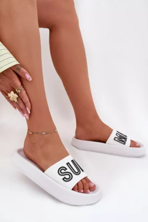 Sieviešu čības ar biezu zoli SUMMER White Vinceza 76051