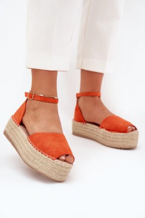 Sieviešu espadrilas uz platformas ar oranžu pīto Selise