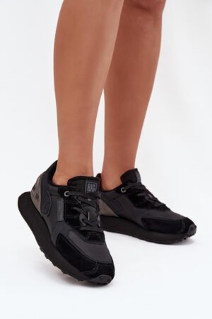 Ādas sieviešu sporta kurpes Big Star OO274562 Hi-Poly System Black