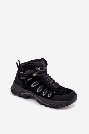 Vīriešu ādas pārgājienu apavi Big Star OO17433 HI-POLY SYSTEM Melni