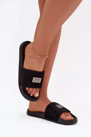 Sieviešu čības uz putu zolēm ar kažokādu Big Star SS274716 Melna