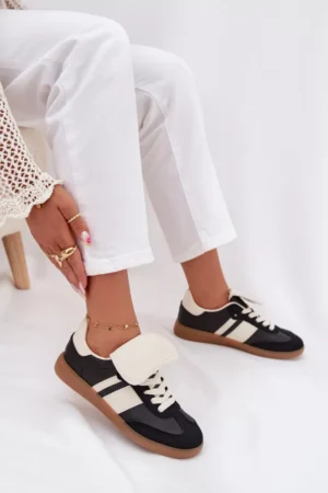 Zemu sieviešu sporta kurpes ar pagrieztu mēli, melnas Ardira