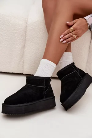 Sieviešu zābaki no zamšādas uz platforma Vinceza 97962 Melna