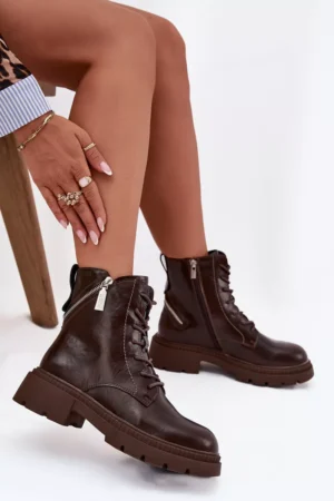 Ādas sieviešu darba apavi ar odereņu Big Star SS274453 brūni