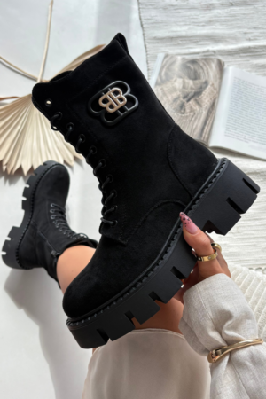 Siltināti darba apavi sievietēm ar dekoratīvu apdari, melnā krāsā Melisse