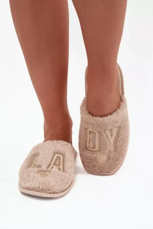 Sieviešu čības ar kažokādu LADY Vinceza 19958 smilškrāsas