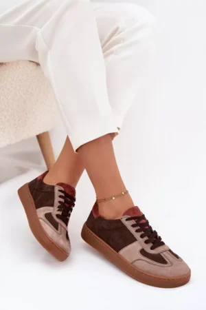 Ādas zamšādas baso pēdu sporta kurpes sievietēm Zazoo N1277 brūnas