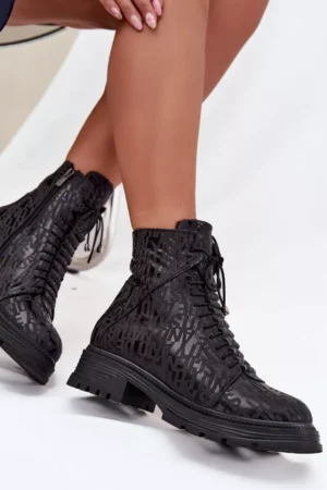 Sieviešu darba apavi no ādas ar izolāciju un rāvējslēdzēju Artiker 57C2257 Melni