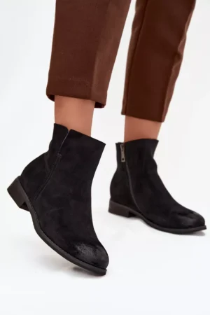 Sieviešu plakanas papēža zābaki Vinceza 39961 Melni