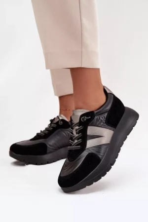 Sieviešu sporta kurpes uz platformas Vinceza 58561 Melna